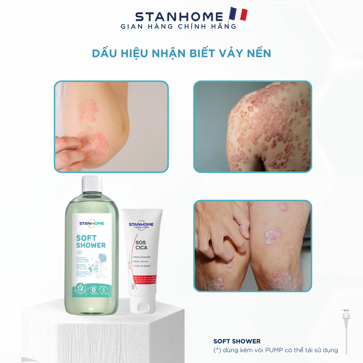 Combo Stanhome Soft Shower và Sos Cica