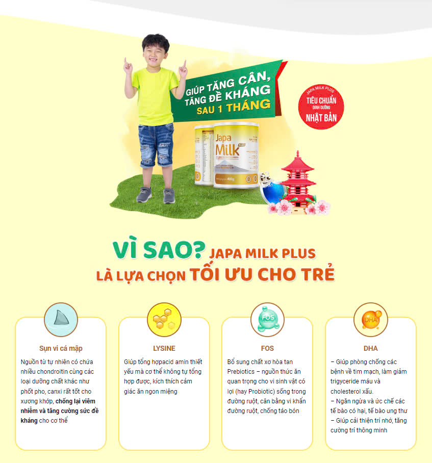 Mô tả sữa non JAPA MILK giúp trẻ tăng cân phát triển toàn diện chính hãng Japa Kids - 3