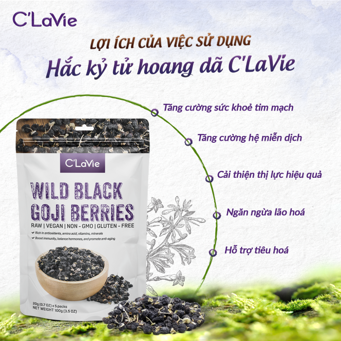 Mô tả Kỷ tử hữu cơ C'LaVie 170g (34g x 5 gói) - Kỷ tử đỏ/Hắc kỷ tử - 4