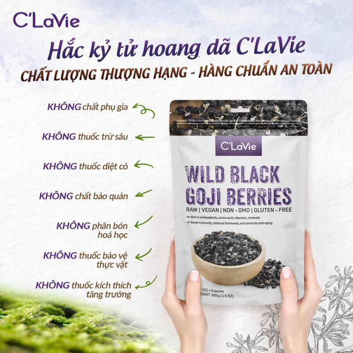 Mô tả Kỷ tử hữu cơ C'LaVie 170g (34g x 5 gói) - Kỷ tử đỏ/Hắc kỷ tử - 5
