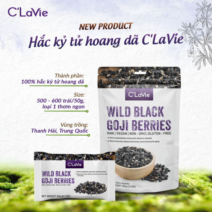 Mô tả Kỷ tử hữu cơ C'LaVie 170g (34g x 5 gói) - Kỷ tử đỏ/Hắc kỷ tử - 6