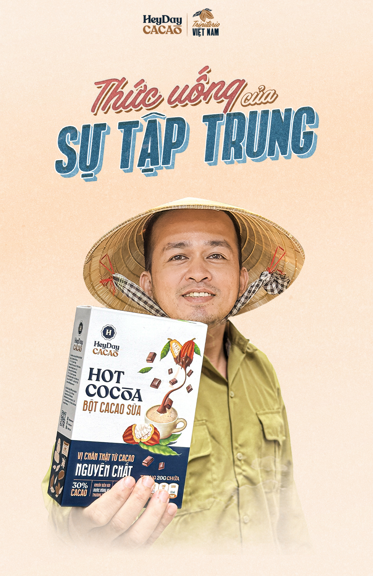 Mô tả Bột Cacao Sữa Heyday - Đậm Vị Chân Thật Từ Cacao Nguyên Chất - Hộp Giấy 12 Gói x 20g - 1