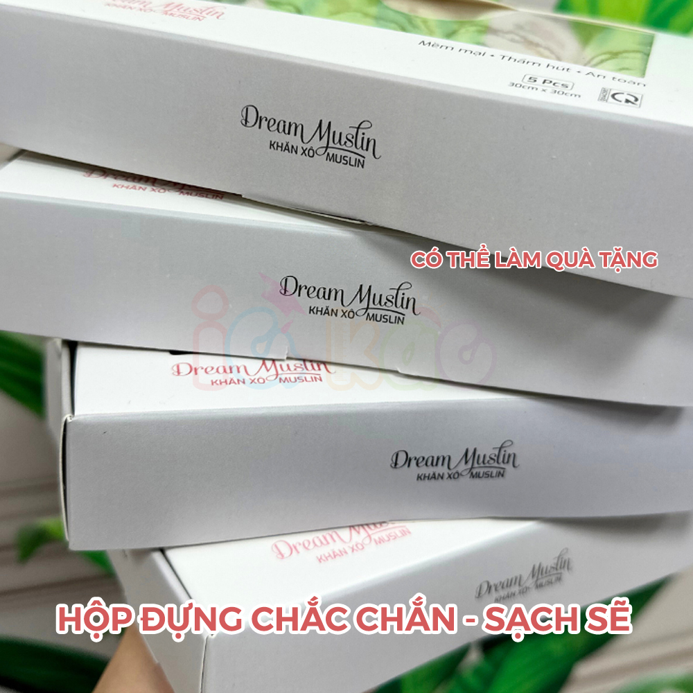 Mô tả Hộp 5 Khăn Sữa Muslin GEE 2 Lớp Cao Cấp - Siêu Thấm Hút, Kháng Khuẩn, Bền Đẹp, Phù Hợp Cho Bé Sơ Sinh S5G1 IQKAO - 8