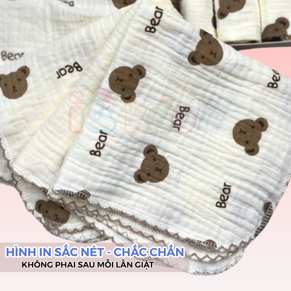 Mô tả Hộp 5 Khăn Sữa Muslin GEE 2 Lớp Cao Cấp - Siêu Thấm Hút, Kháng Khuẩn, Bền Đẹp, Phù Hợp Cho Bé Sơ Sinh S5G1 IQKAO - 6
