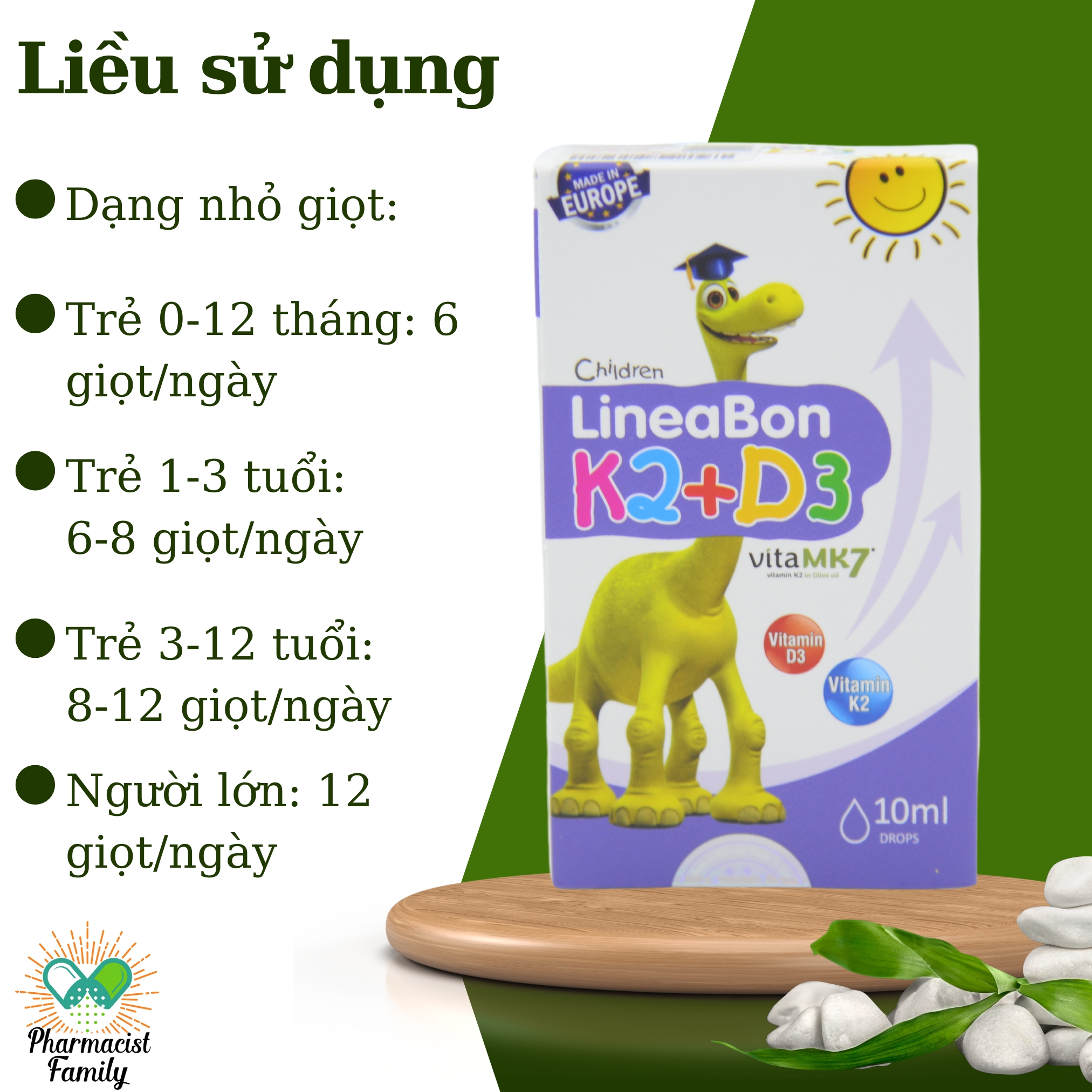 LineaBon D3K2(MK7) - Bổ sung vitamin K2, D3. Tăng cường hấp thu canxi ...
