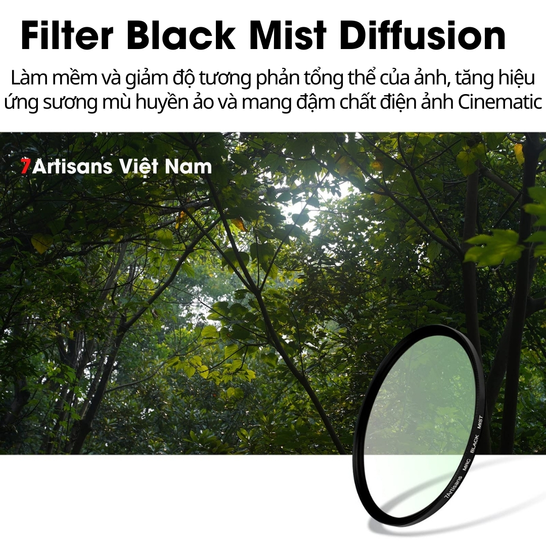 Filter Black Mist Diffusion 1/2 1/4 1/8 đầy đủ kích cỡ từ 39mm đến 82mm ...