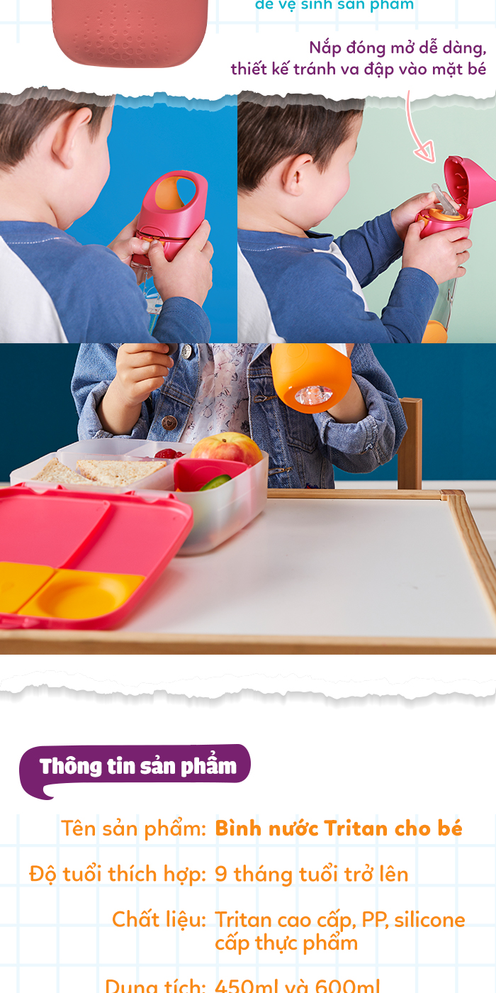 Mô tả b.box Bình nước tritan cao cấp siêu bền có van chống sặc cho bé - 2