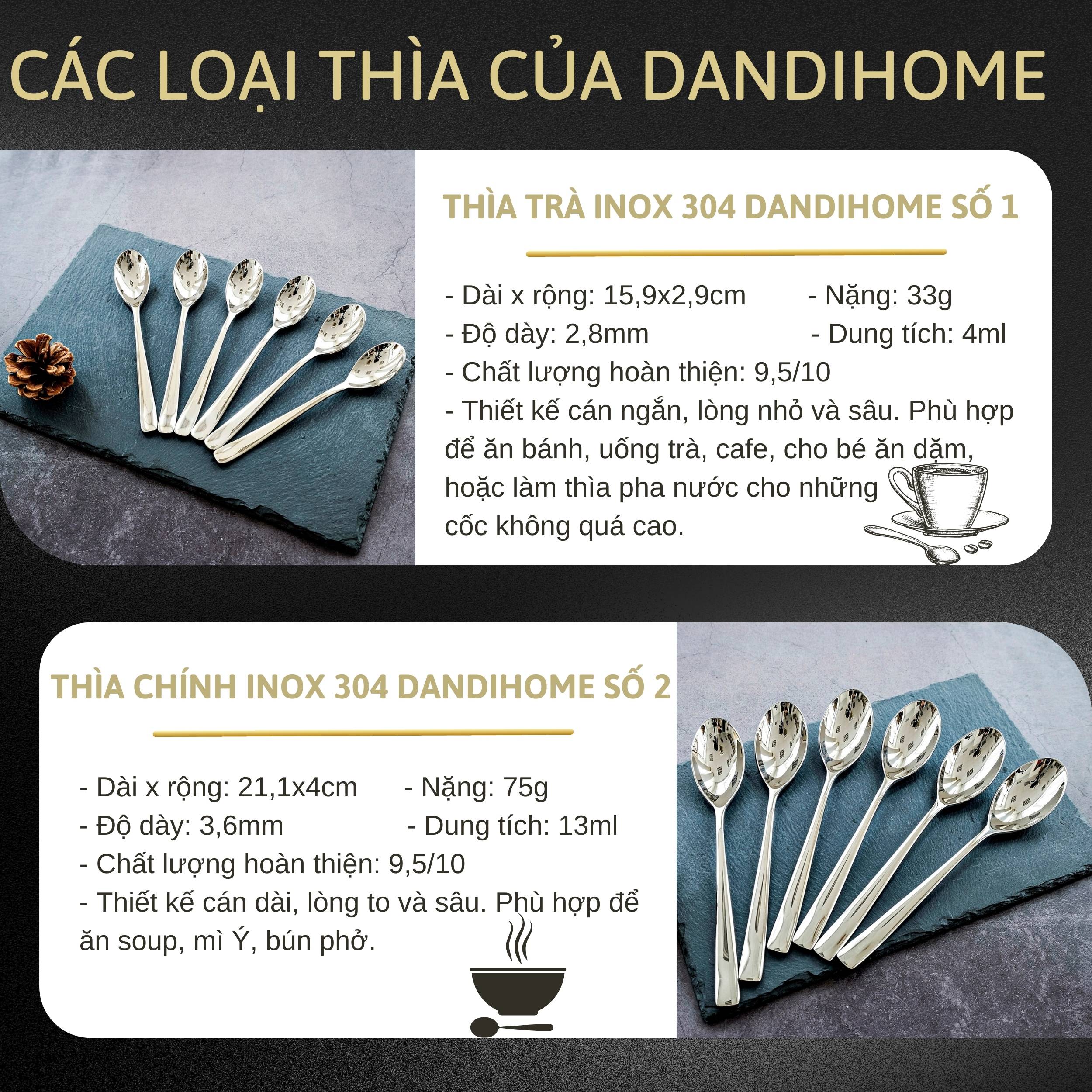 Mô tả Thìa muỗng inox 304 DandiHome cao cấp, sang trọng (1 chiếc) - 3