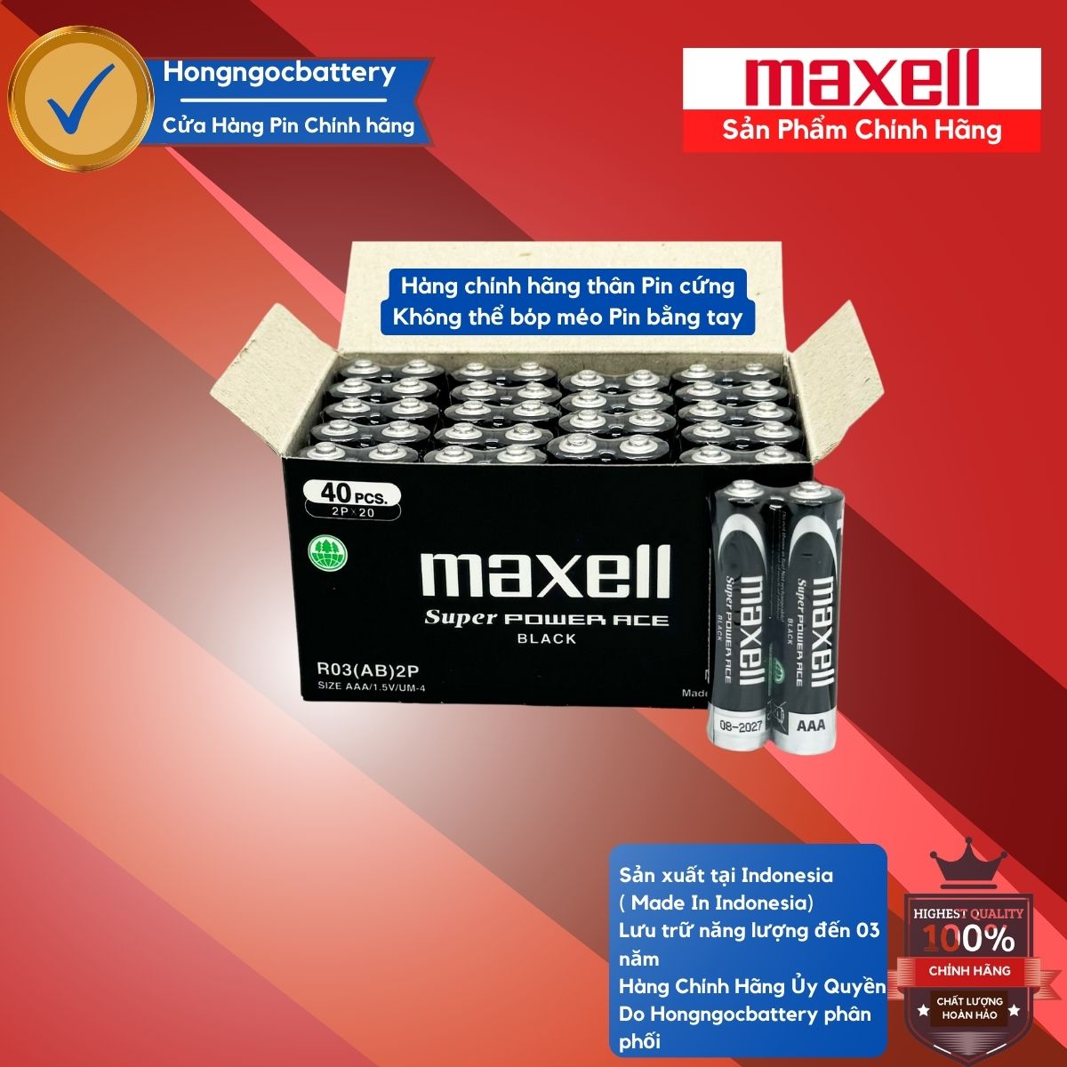 Hộp pin AAA 1,5V Maxell R03 cỡ Nhỏ chính hãng | Shopee Việt Nam
