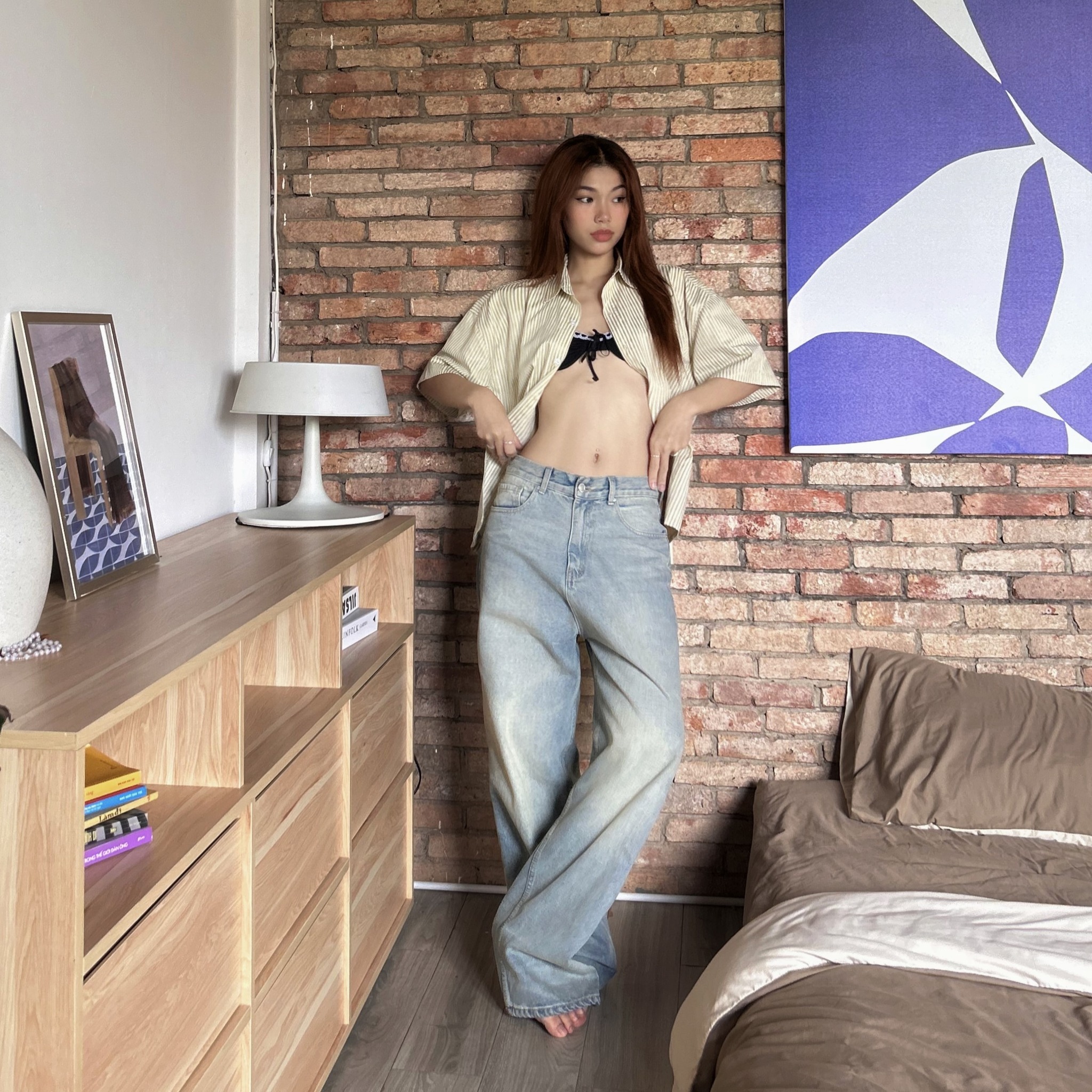 Mô tả Quần Jeans Oh Wonder Studio Le Voyage Blue Sand - 3