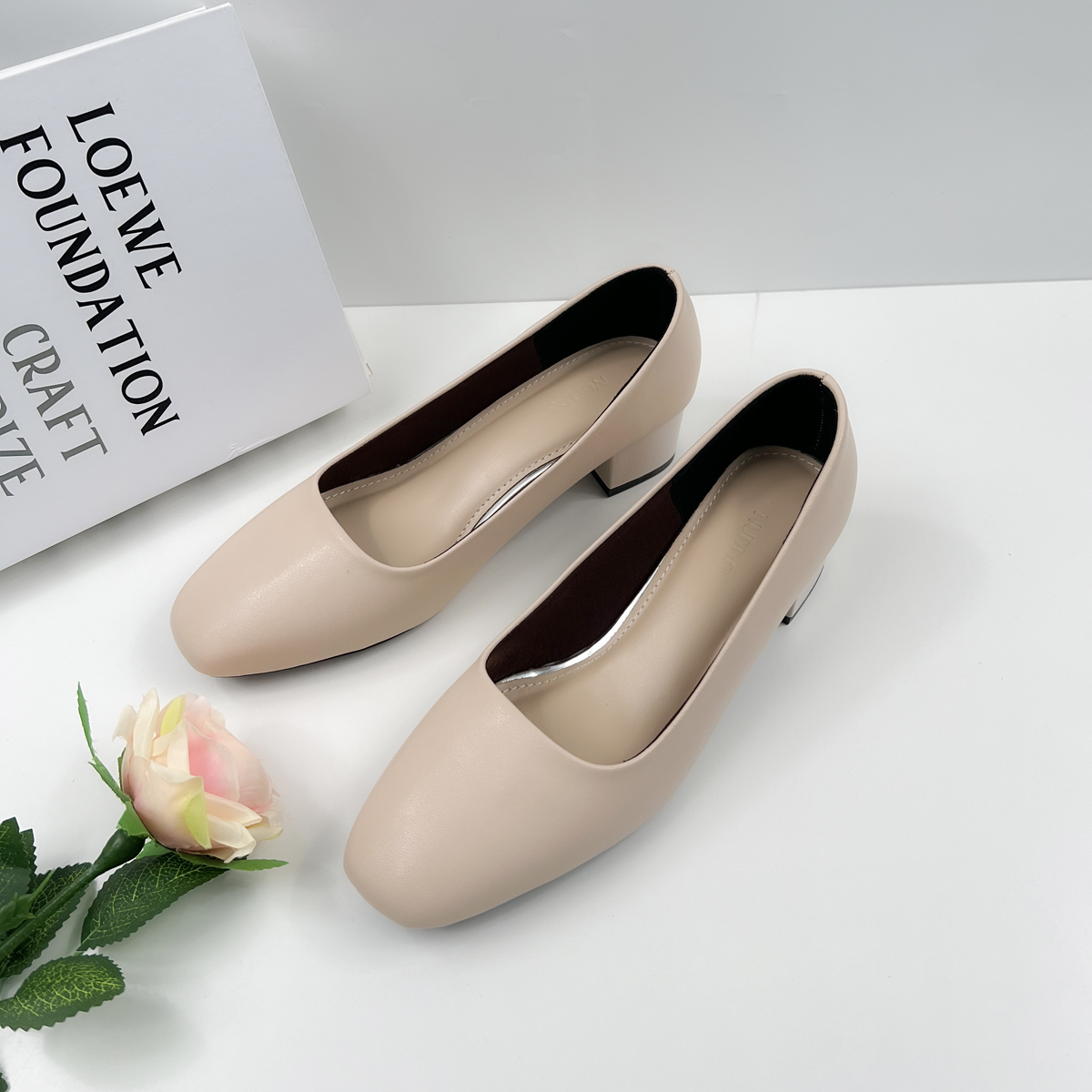 Mô tả Giày Cao Gót Nữ Bít Mũi Đế Vuông 3cm Cao Cấp, Giày Công Sở Nữ Da Thật Mũi Vuông NUDDO N3D01 - 3