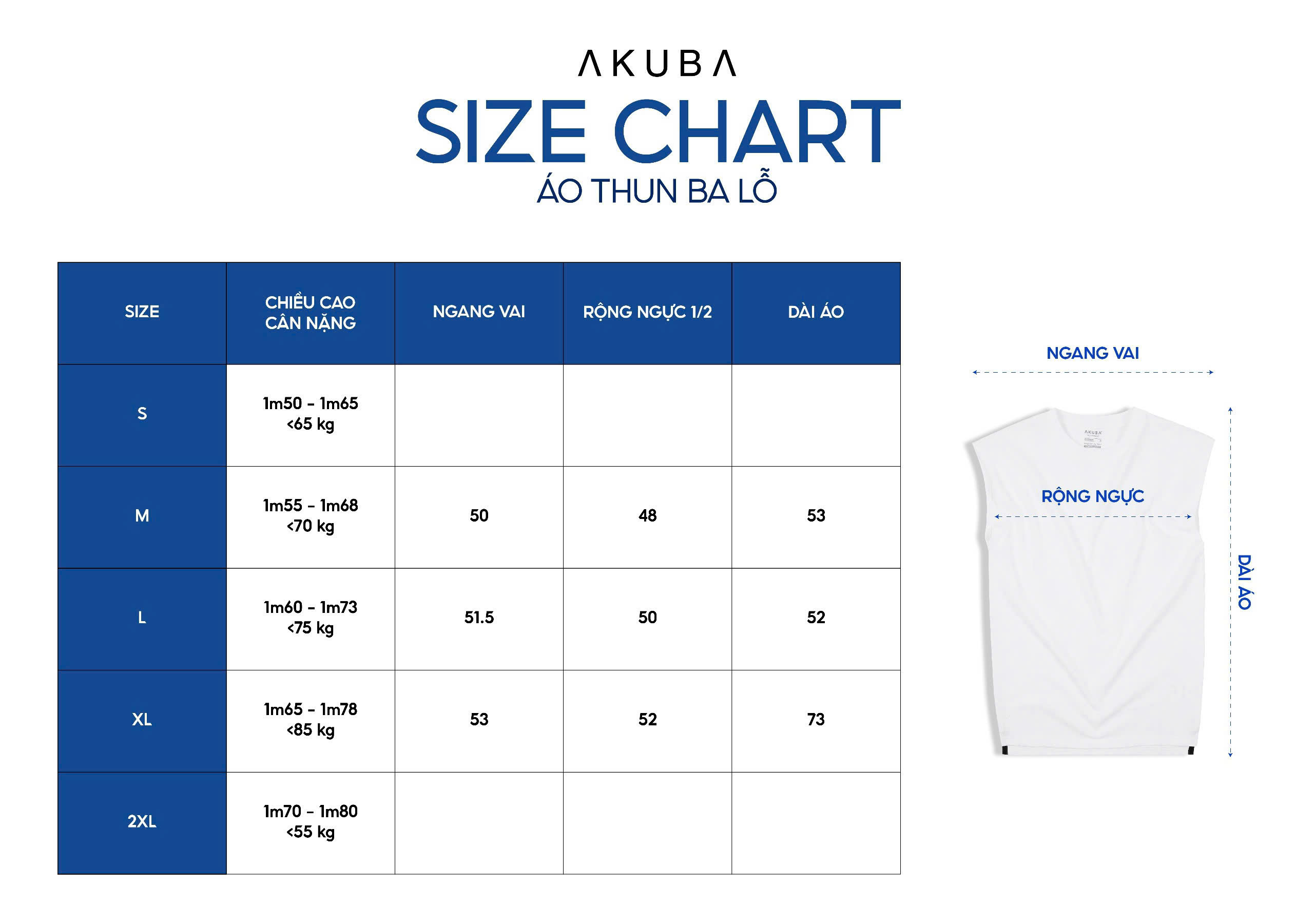Mô tả Áo Tanktop Ba Lỗ Nam AKUBA Cổ Tròn Form Regular Cotton 100% Sợi Tự Nhiên Thoáng Mát | 01JE1079 - 7