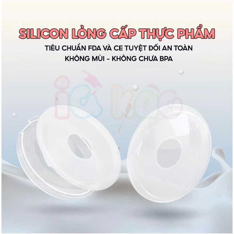 Mô tả Hộp 2 Phễu Hứng Sữa IQKAO Chống Tràn, Chất Liệu Silicone, Chống Tràn, Kích Sữa Nhẹ, Mềm Mại, An Toàn Cho Bé IQKAO - 5