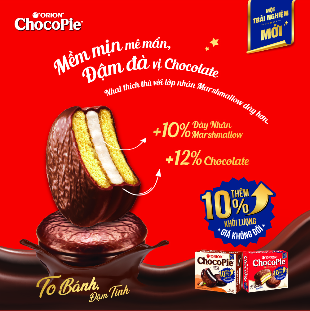 Mô tả Hộp 12 gói bánh Orion ChocoPie ĐẬM vị ca cao (396G) - 2