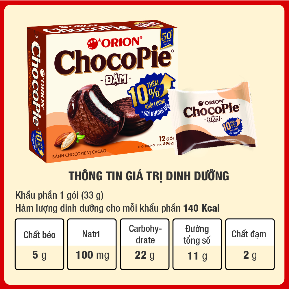 Mô tả Hộp 12 gói bánh Orion ChocoPie ĐẬM vị ca cao (396G) - 3