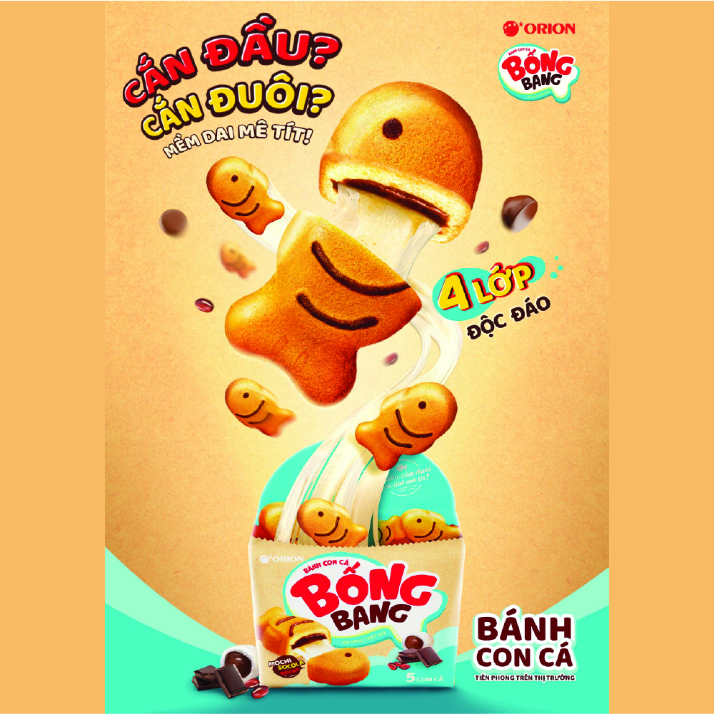 Mô tả Combo 5 Túi Bánh Con Cá Bống Bang nhân Mochi Socola Đậu Đỏ (145g) - 2