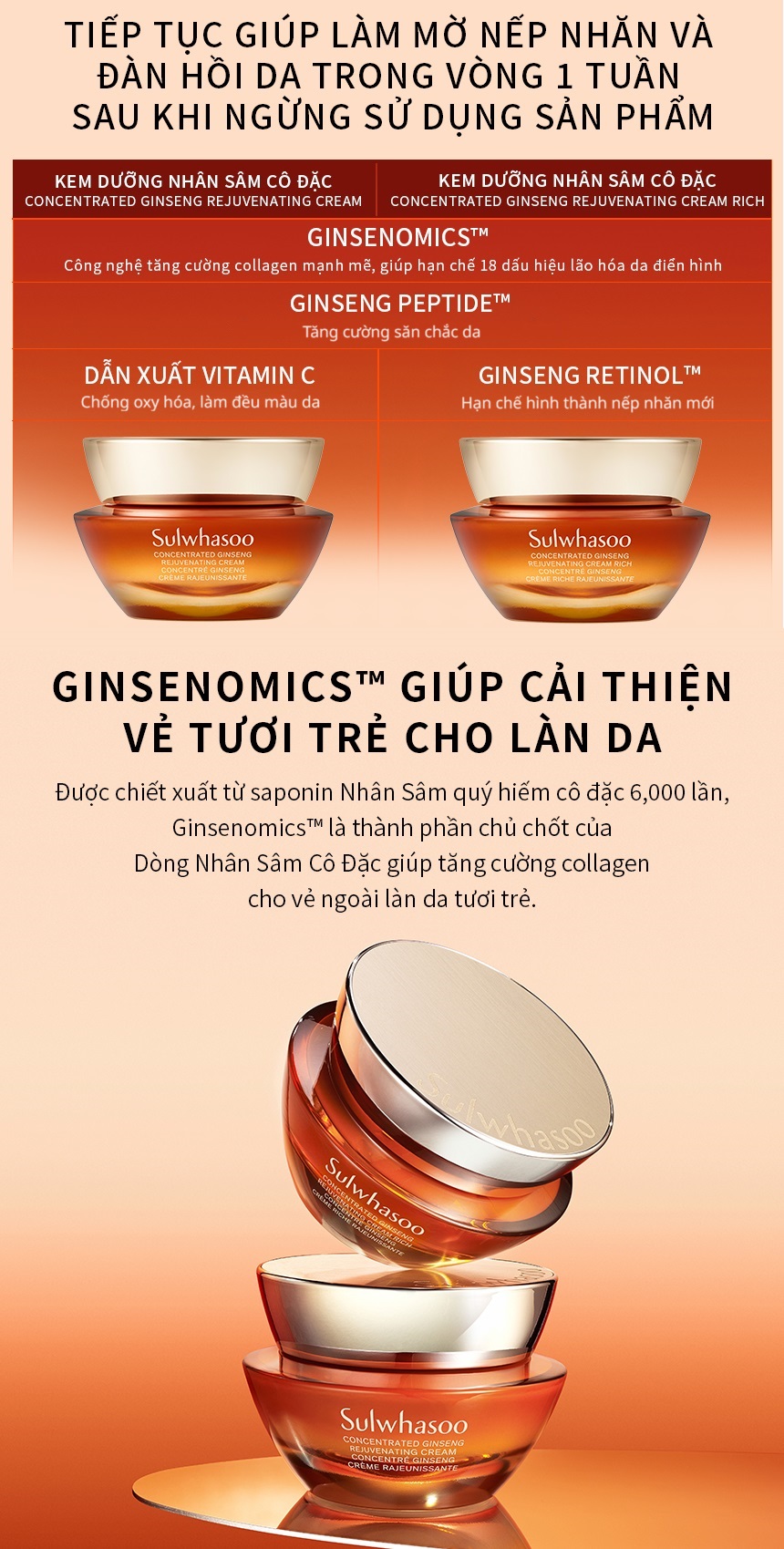 Mô tả Kem Dưỡng Nhân Sâm Cô Đặc Dưỡng Da Săn Chắc Concentrated Ginseng Rejuvenating Cream 50ml - 6
