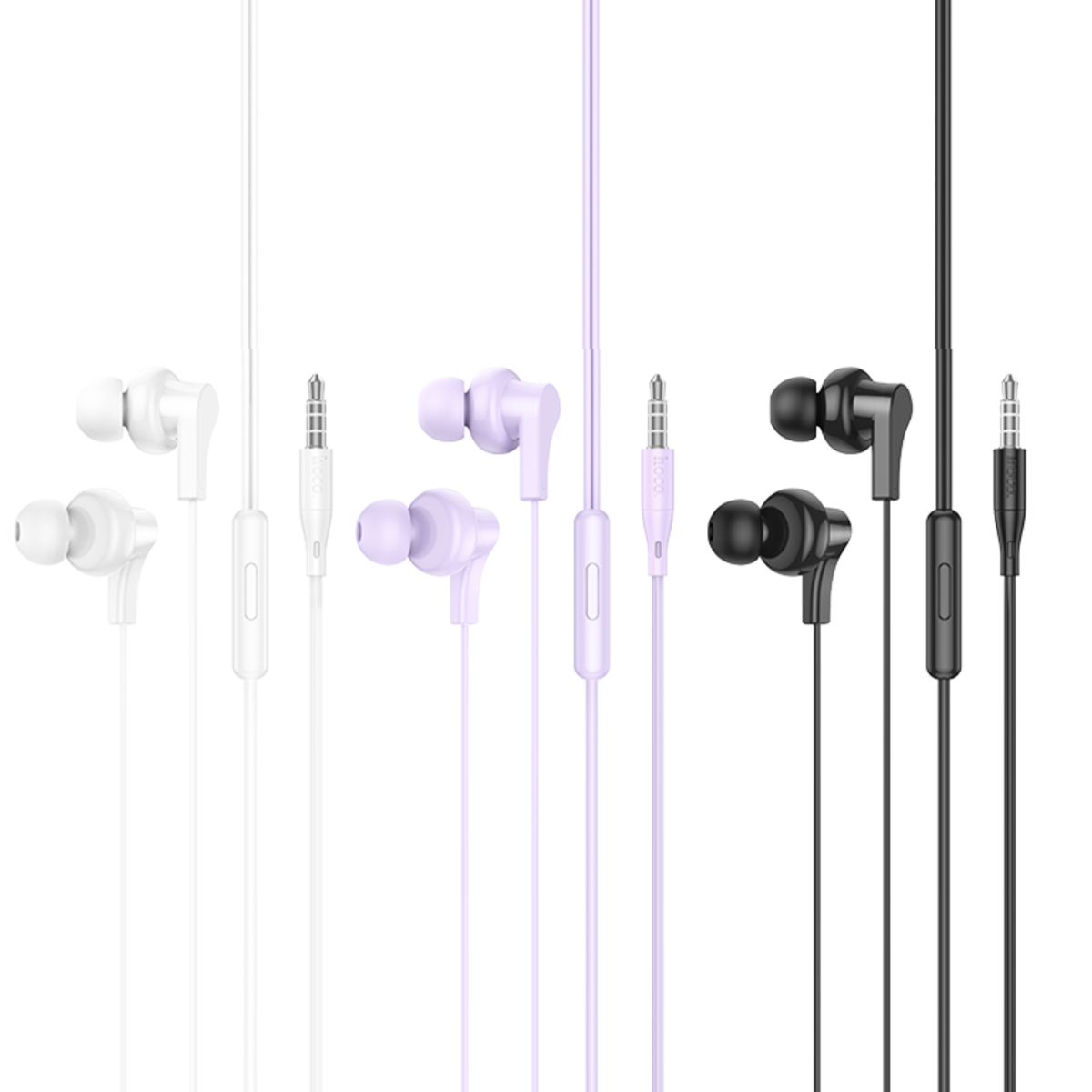 Mô tả Tai nghe có dây  jack cắm 3.5mm Hoco M114 , hỗ trợ mic đàm thoại , dây dài 120cm , nút cao su chống tiếng ồn - 1
