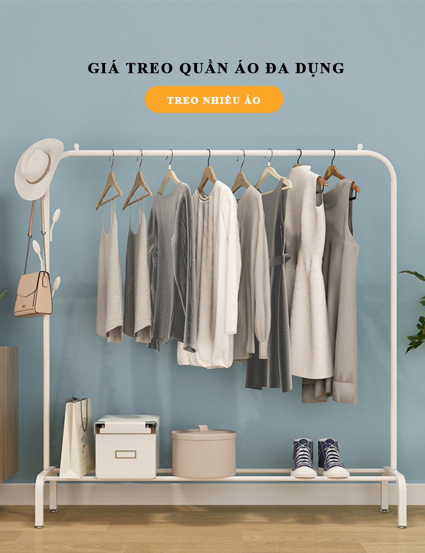 Sào treo đồ ANGELWING Sào treo quần áo chất liệu inox cao cấp chống gỉ ...