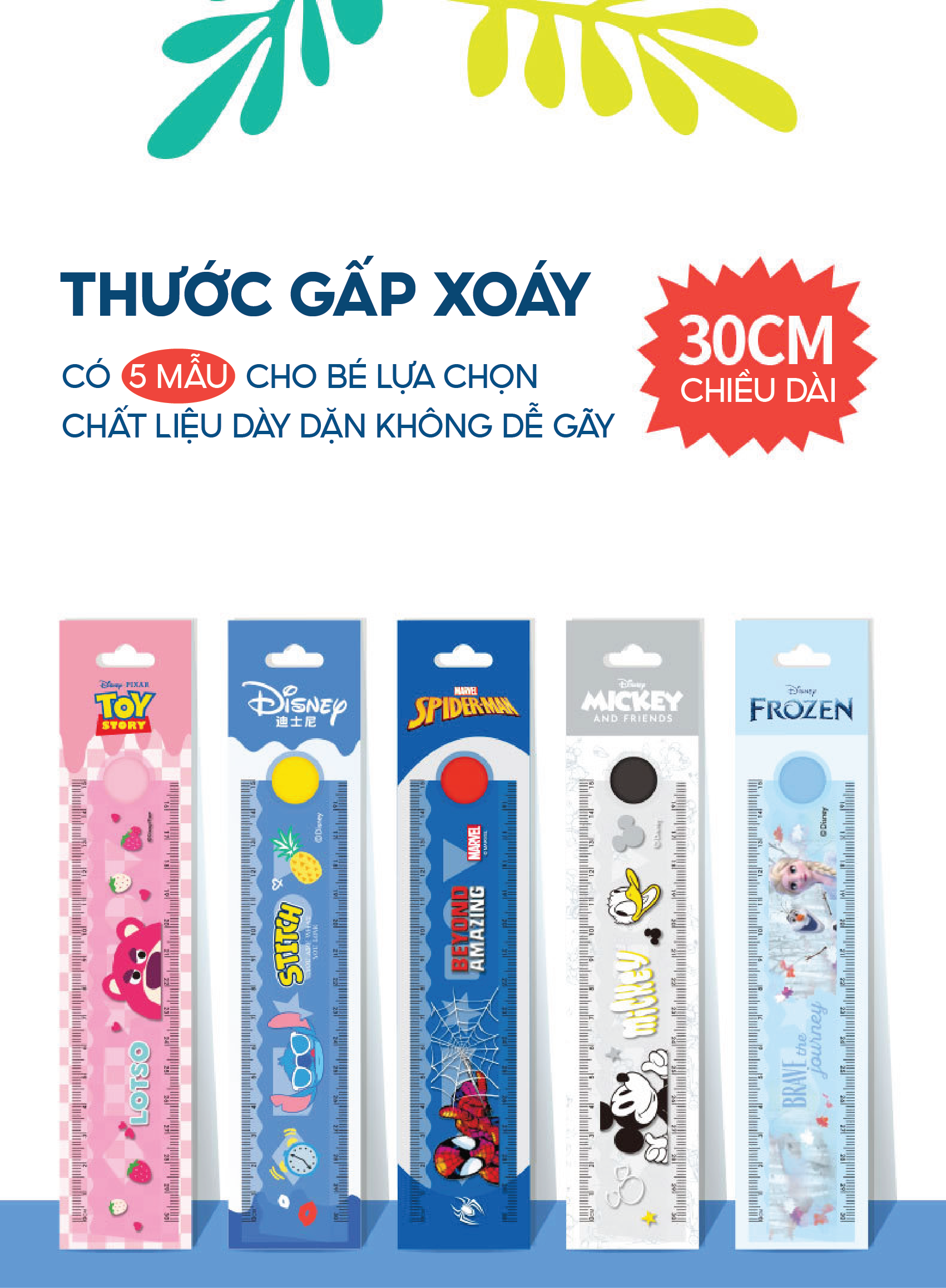 Mô tả Thước kẻ 30cm cute cho bé 1989KIDS học sinh tiểu học,chất liệu trong suốt an toàn cho trẻ em,thước kẻ cho bé - 1