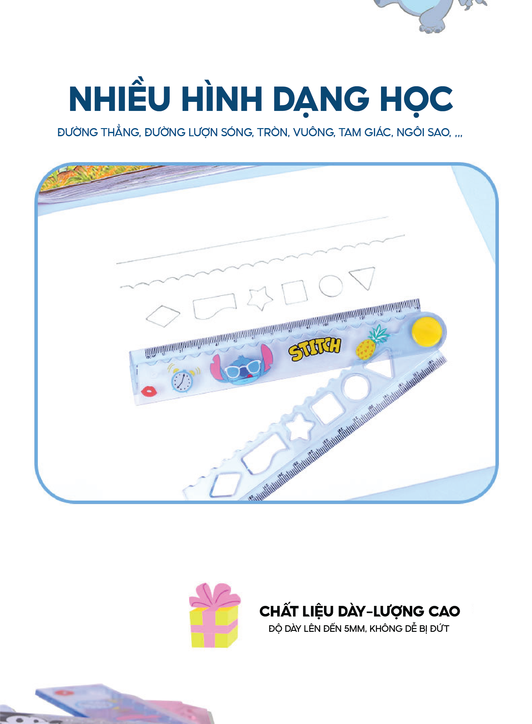 Mô tả Thước kẻ 30cm cute cho bé 1989KIDS học sinh tiểu học,chất liệu trong suốt an toàn cho trẻ em,thước kẻ cho bé - 3