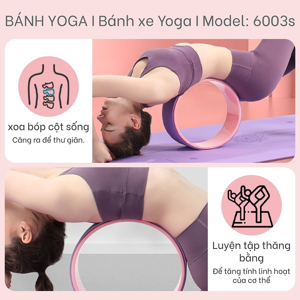Mô tả BG Vòng Tập Yoga, Vòng Yoga Nhựa ABS 30X12CM Tập Lưng Cao Cấp- Yoga Wheel - 12
