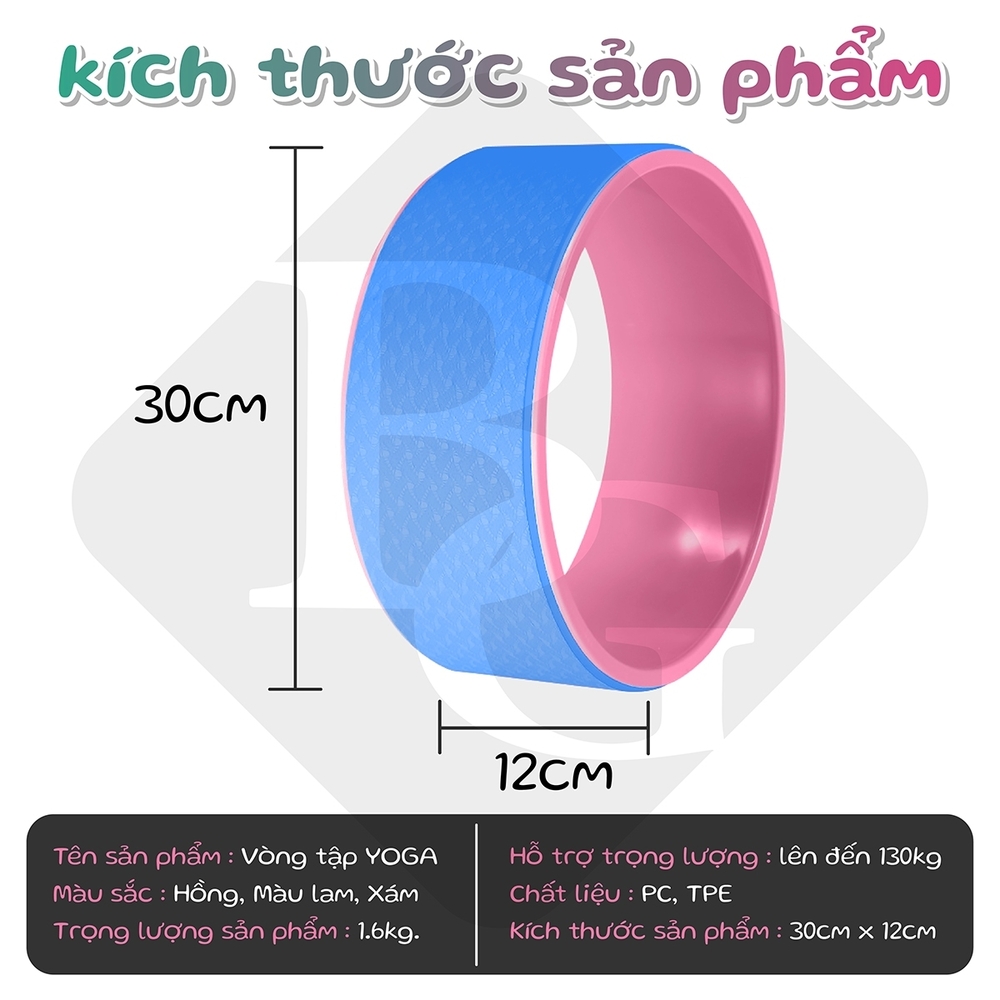 Mô tả BG Vòng Tập Yoga, Vòng Yoga Nhựa ABS 30X12CM Tập Lưng Cao Cấp- Yoga Wheel - 4