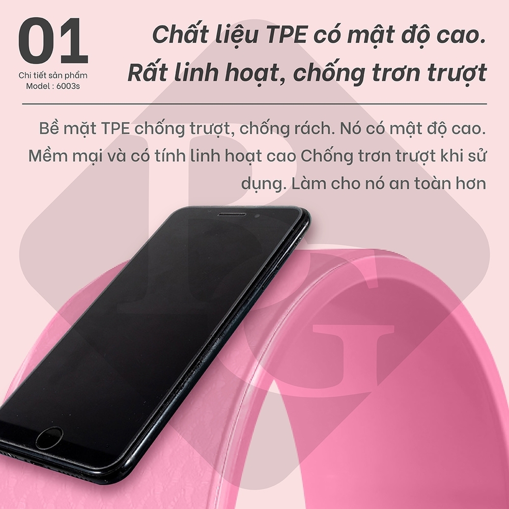 Mô tả BG-Vòng Tập Yoga, Vòng Yoga Pilates Nhựa ABS Tập Lưng Cao Cấp Chính Hãng Yoga Wheel - 5