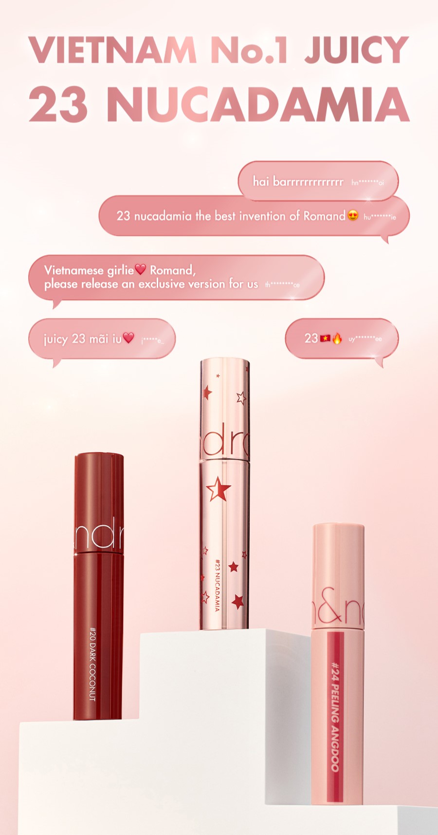 Mô tả [Starry Edition #23 Nucadamia] Son Tint lì Romand Juicy Lasting Tint #23 Nucadamia 5.5g - 1