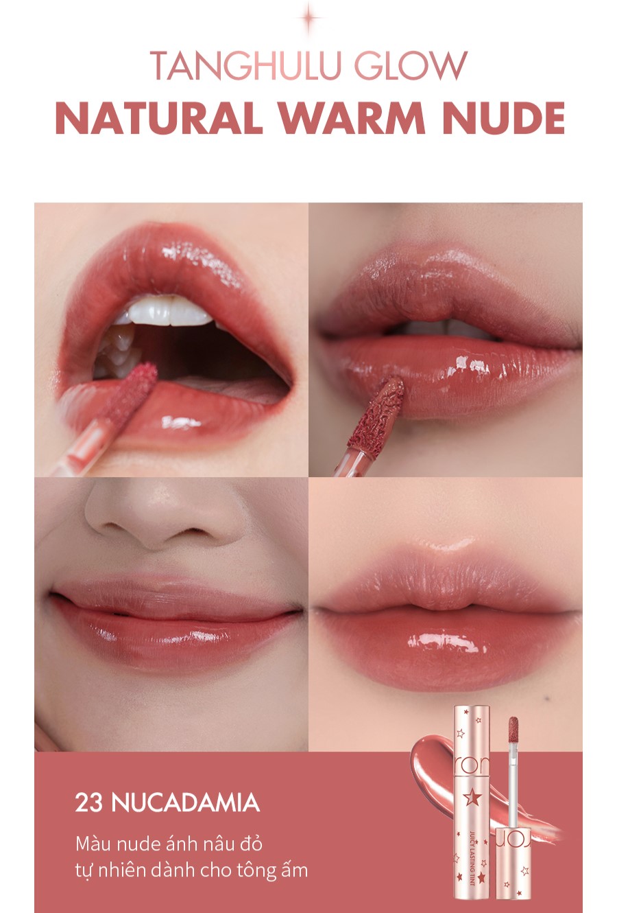 Mô tả [Starry Edition #23 Nucadamia] Son Tint lì Romand Juicy Lasting Tint #23 Nucadamia 5.5g - 4