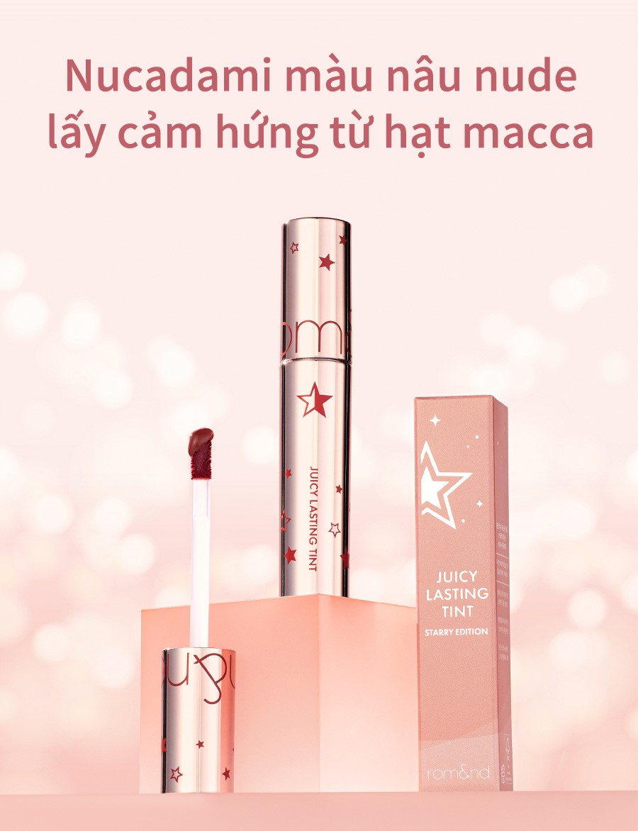 Mô tả [Starry Edition #23 Nucadamia] Son Tint lì Romand Juicy Lasting Tint #23 Nucadamia 5.5g - 5