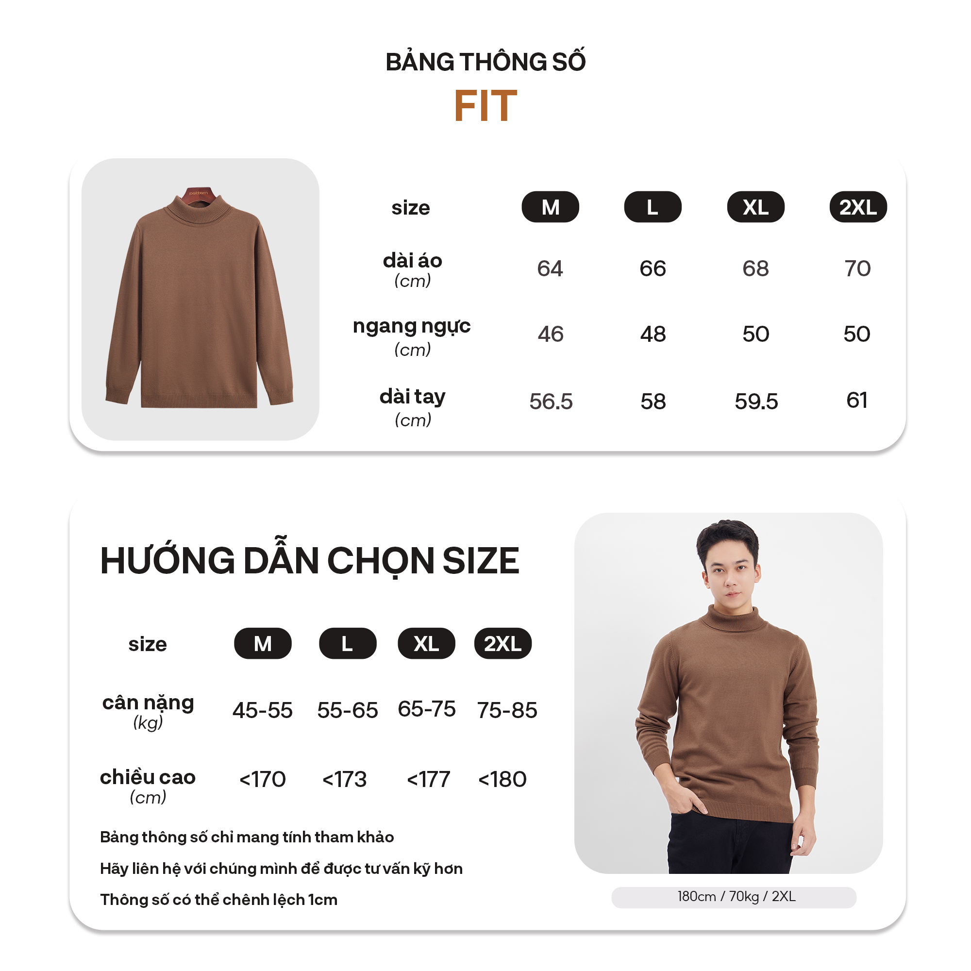 Mô tả Áo Len Dài Tay Cổ Lọ Nam BASIC 4 Màu PATTERN PA053 - 1