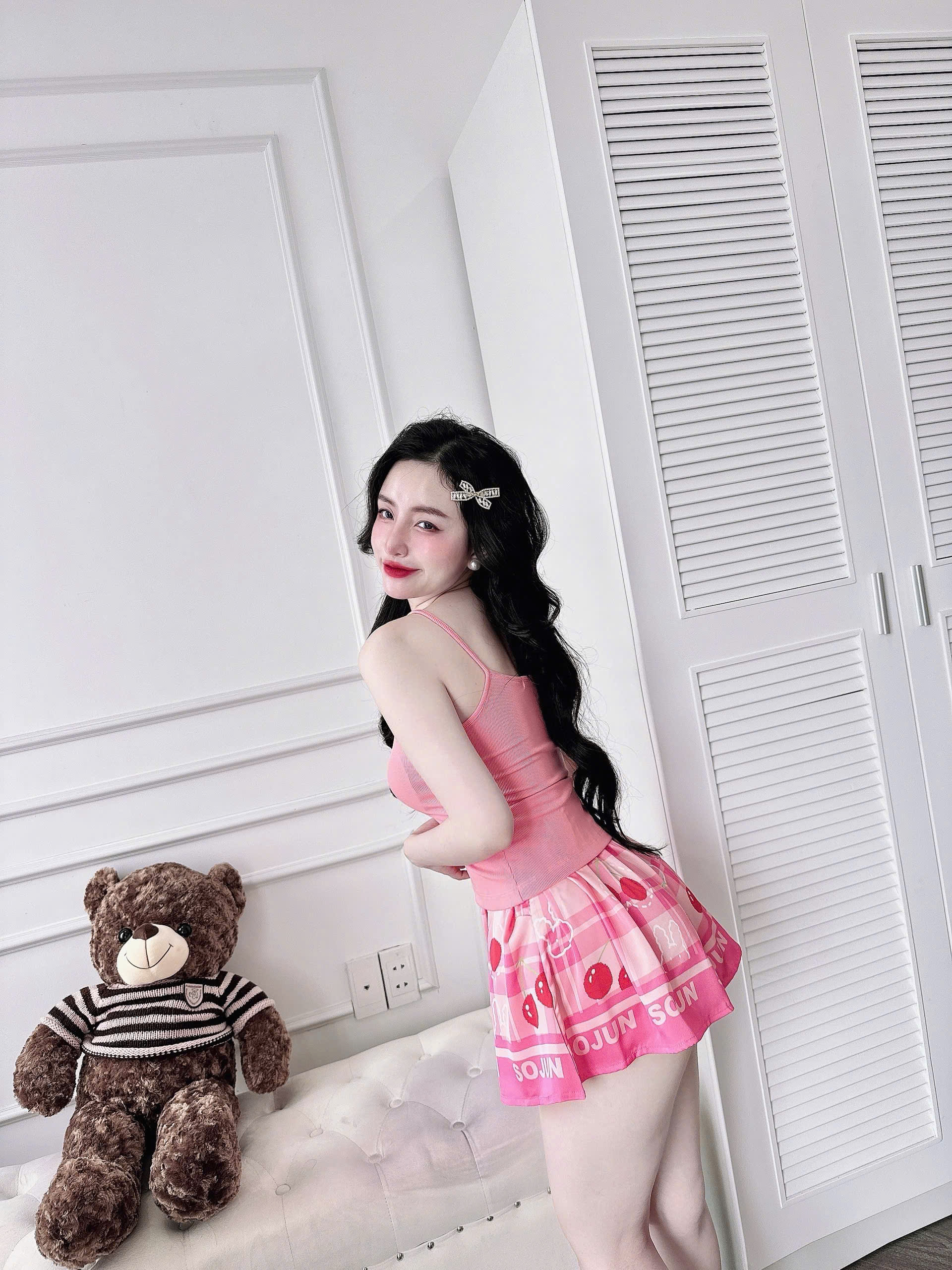 Mô tả Đồ Ngủ Sexy Nữ SOJUN Bộ 2 Dây Thun - Quần Latin Giả Váy Dưới 60Kg - 8