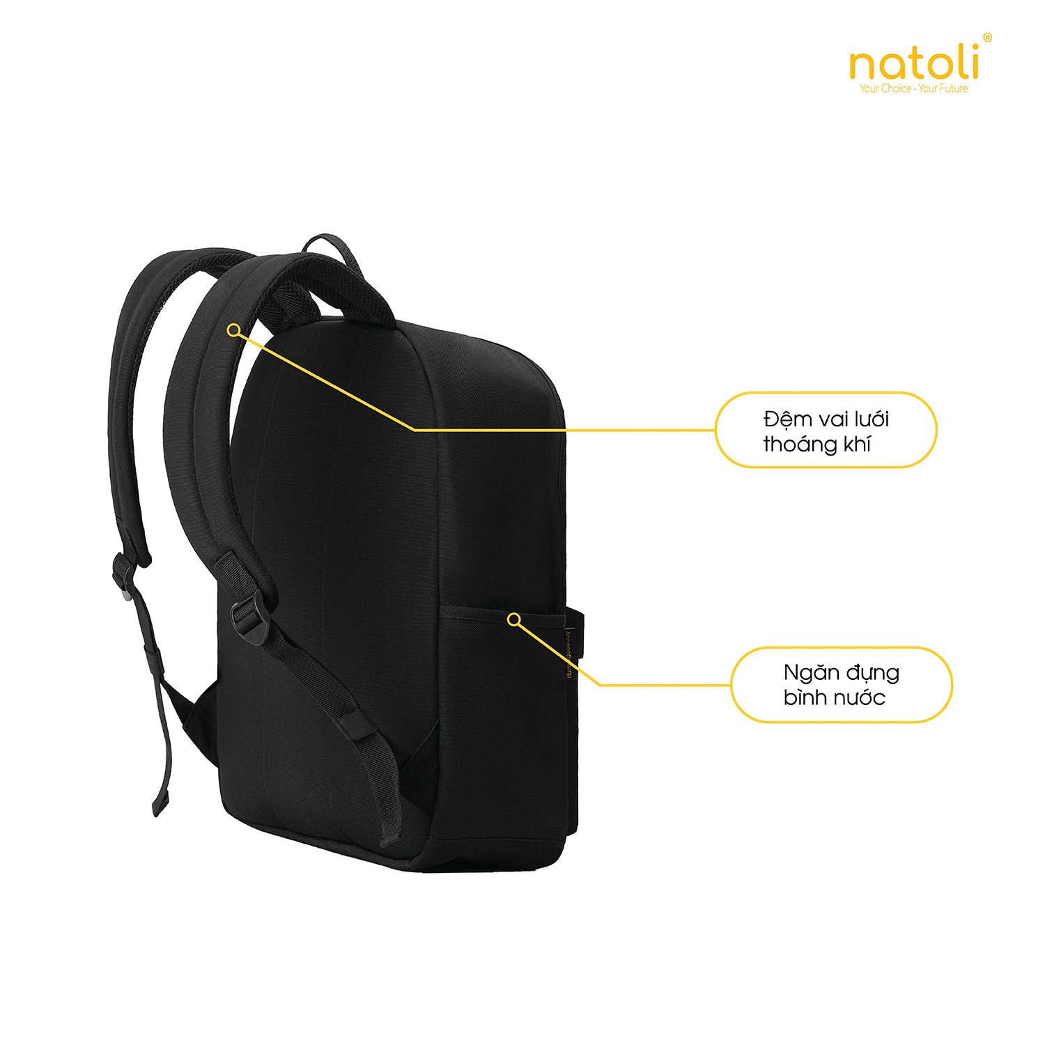 Chi tiết ngăn bên trong Balo NATOLI B2