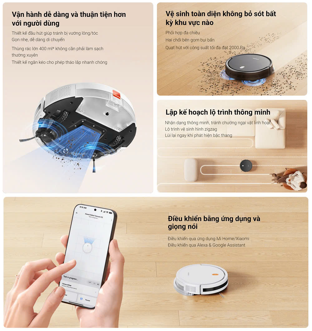 Robot Xiaomi Vacuum E5 lau sàn