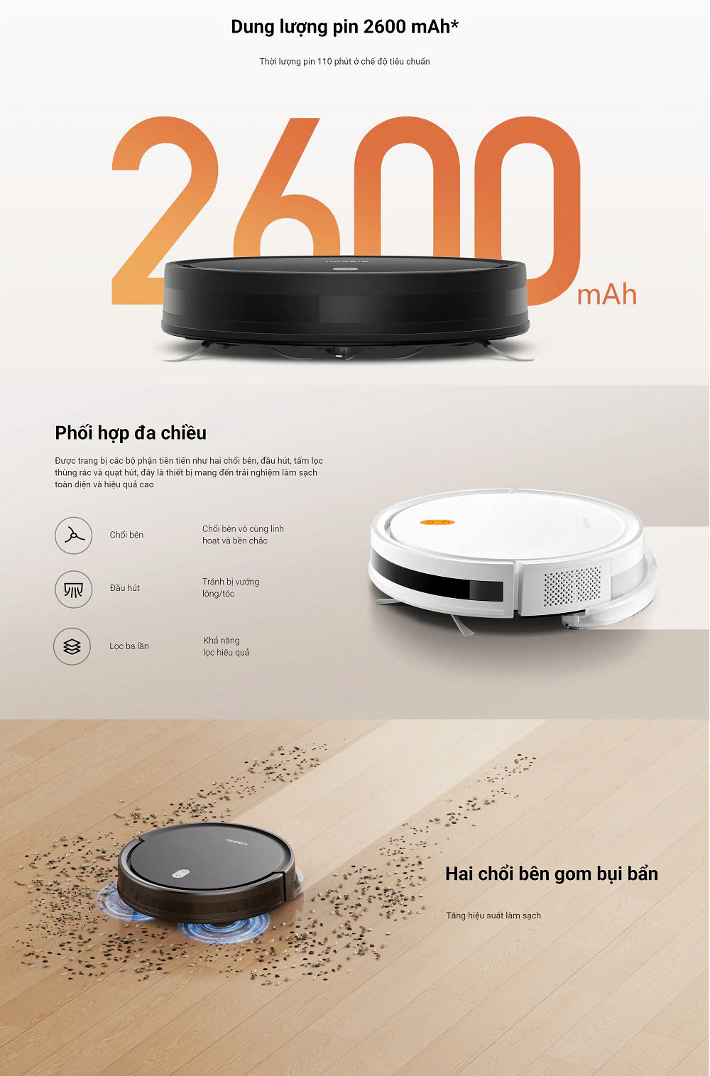 Robot Xiaomi Vacuum E5 hút bụi