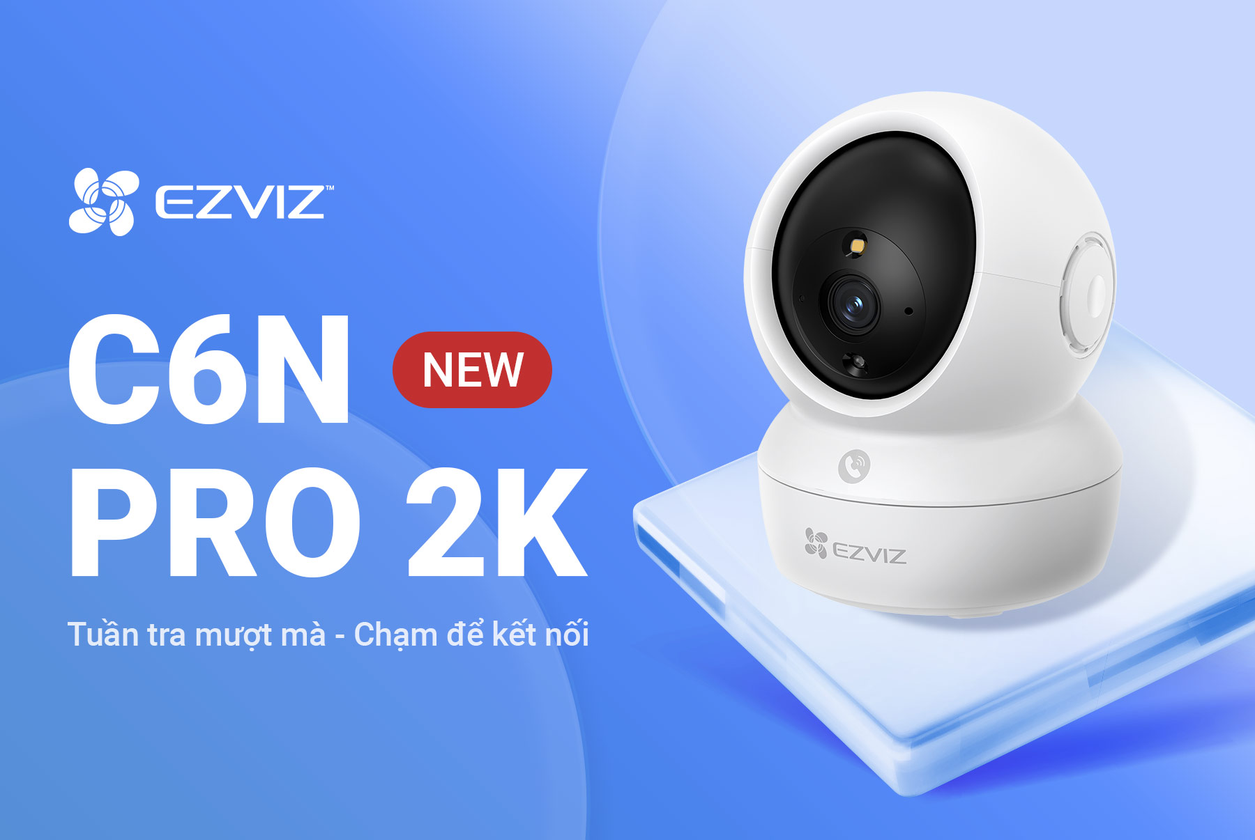 Mô tả Camera wifi ezviz C6N Pro 3MP Quad HD 2K Trong Nhà, Quay Quét 360, Đàm Thoại 2 Chiều - 1