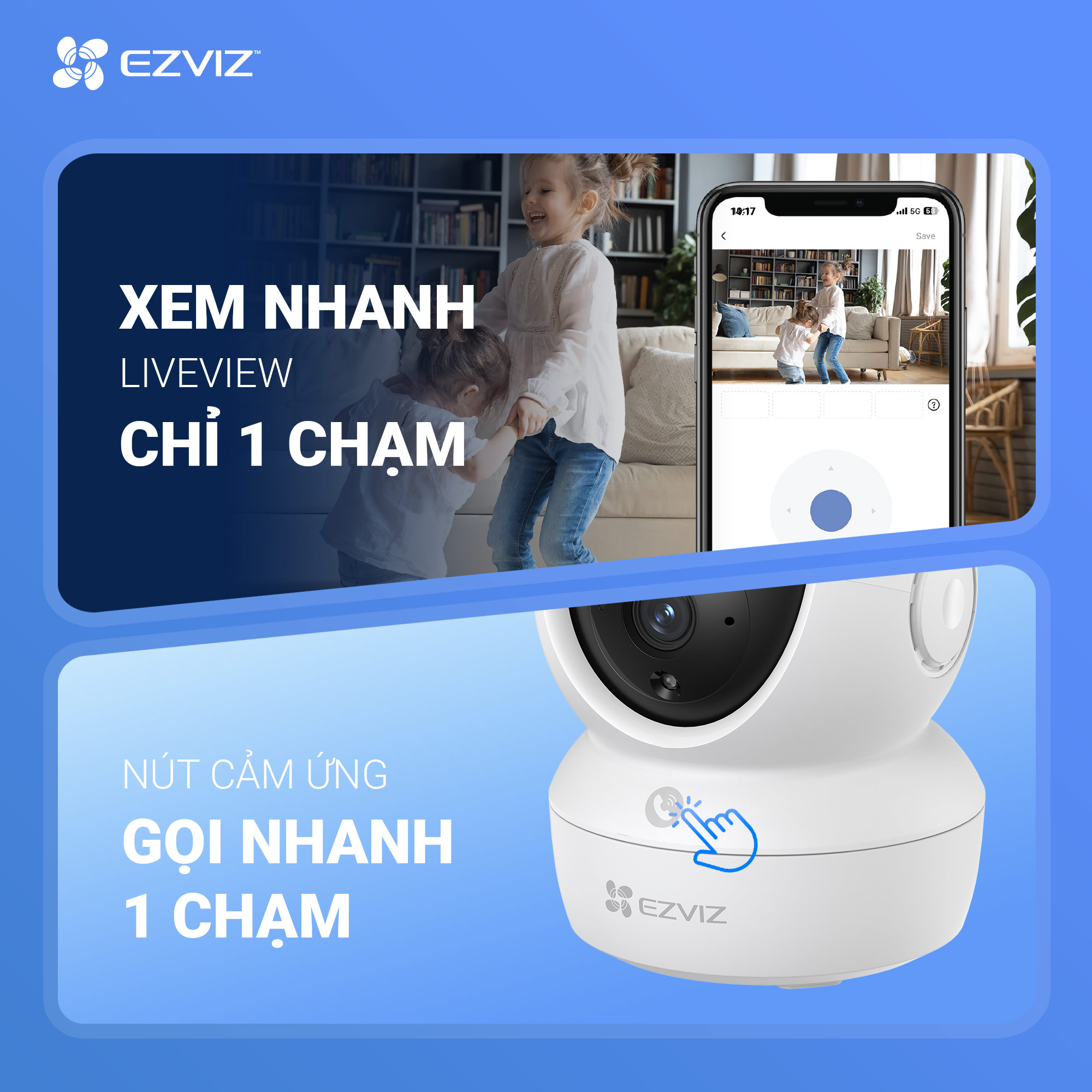 Mô tả Camera wifi ezviz C6N Pro 3MP Quad HD 2K Trong Nhà, Quay Quét 360, Đàm Thoại 2 Chiều - 4