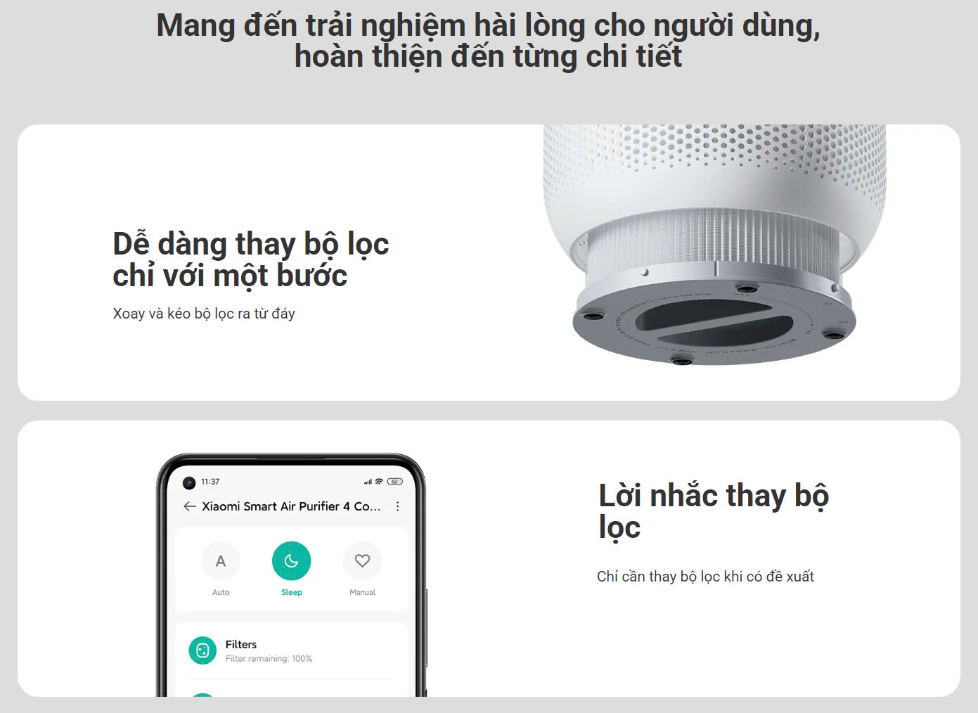 Máy lọc không khí Xiaomi Smart Air Purifier 4 Compact - Hình ảnh 9