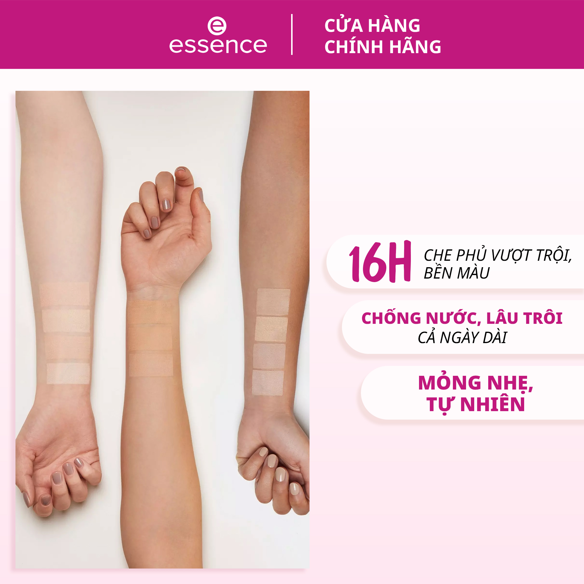Phấn nền che phủ bền màu Essence 16H Cover & Last lâu trôi chống nước ...