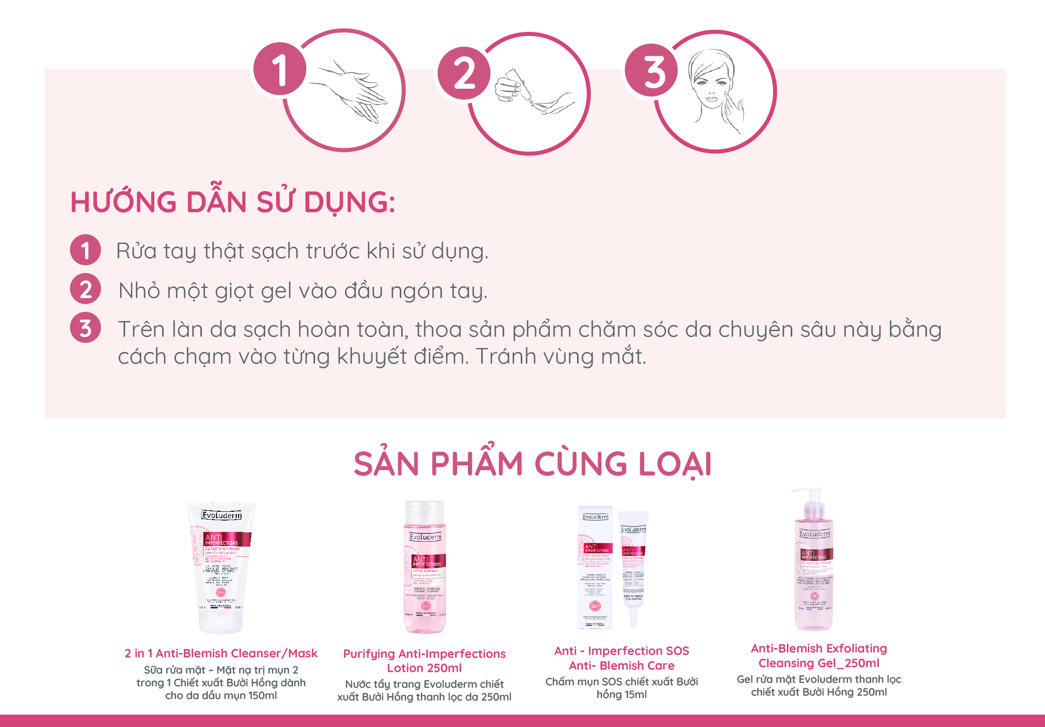 Mô tả Gel chấm giảm mụn cấp tốc SOS Spot Treatment chiết xuất Bưởi hồng Evoluderm 15ml - 4