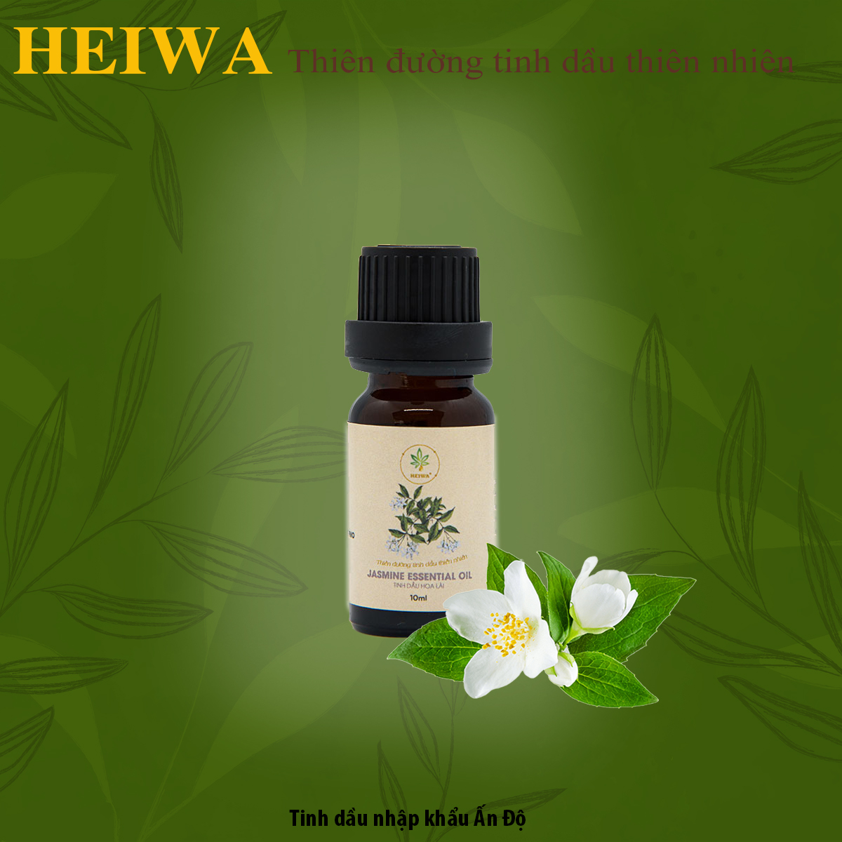 Mô tả Tinh dầu Hoa nhài HEIWA nhập khẩu Ấn Độ có giấy kiểm định, dung tích 10ml - 1