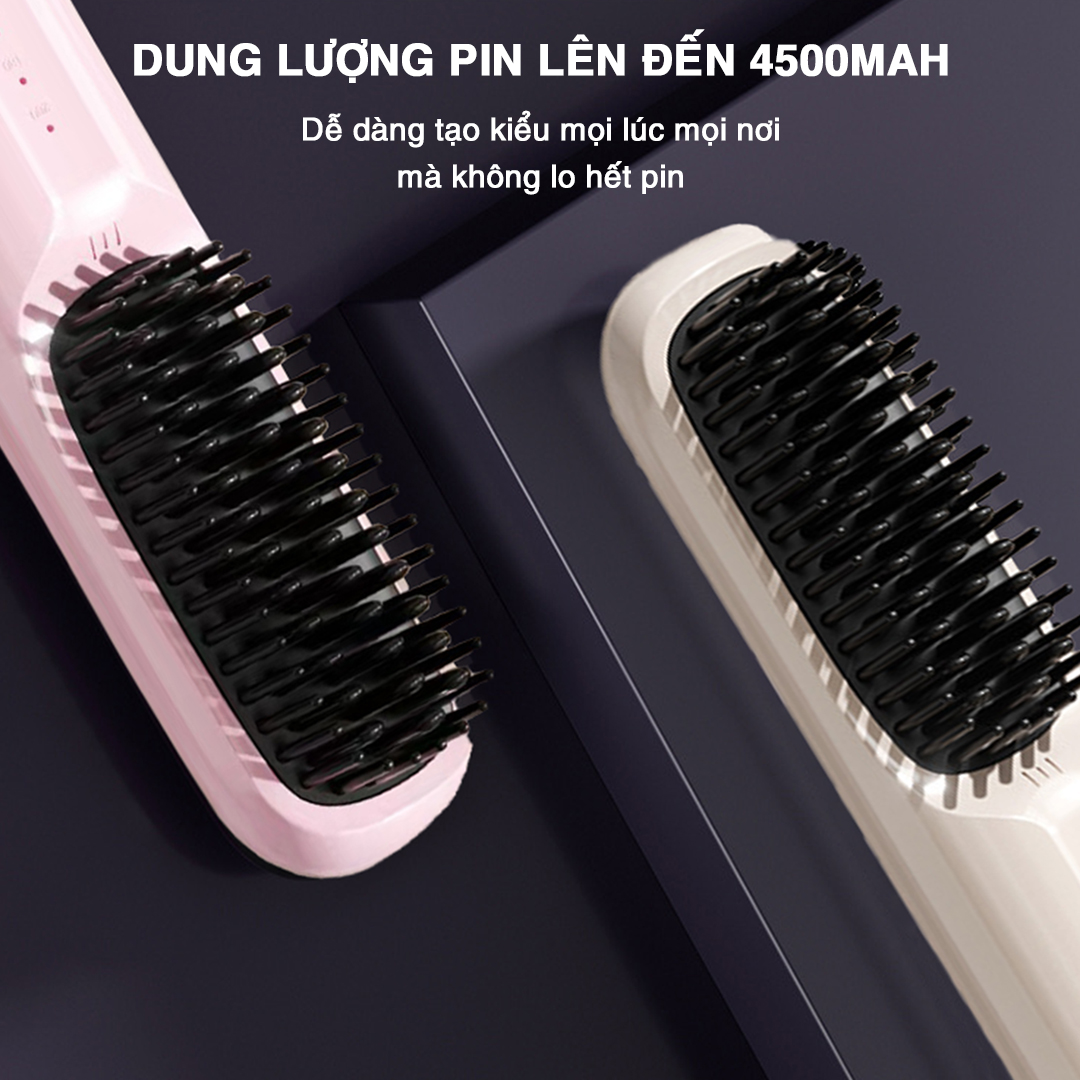 Mô tả Lược Điện Mini Tạo Kiểu Không Dây Vietnamrobovac S7_Răng lược làm bằng gốm Ceramic_Chăm Sóc Tóc Mềm Mượt - 4