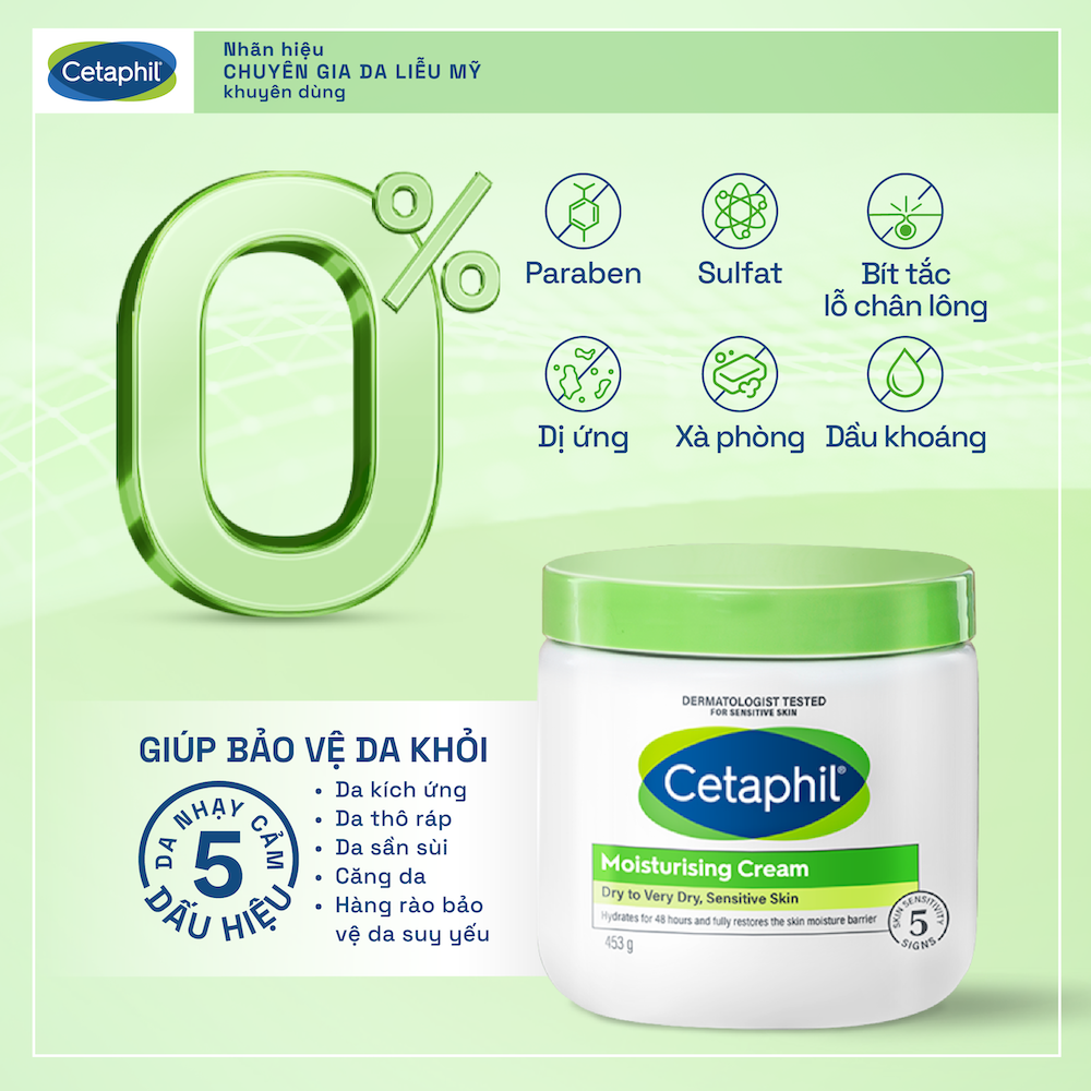 Mô tả Kem dưỡng ẩm cho da nhạy cảm Cetaphil Moisturizing Cream 453g - 6