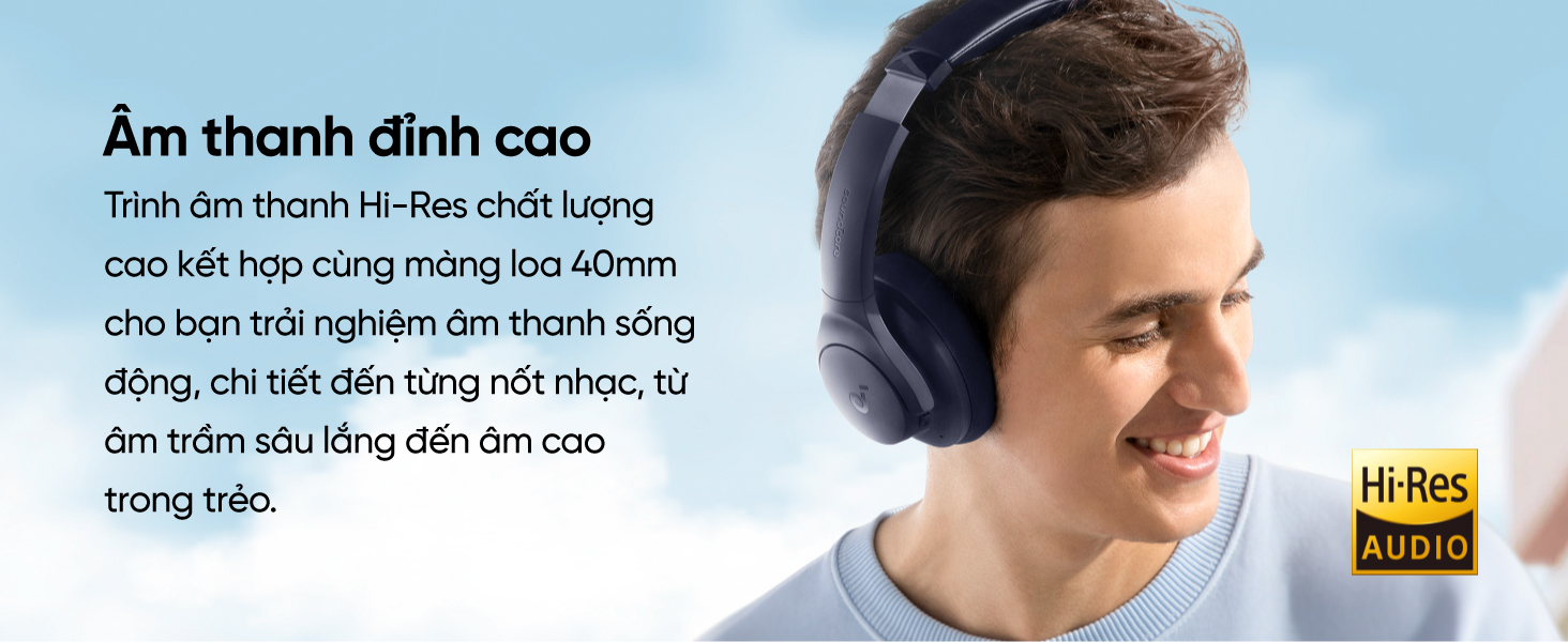 Mô tả Tai nghe không dây chụp tai soundcore Q20i | Âm thanh Hi-res | Giảm ồn 90% | 60 giờ phát nhạc - 5