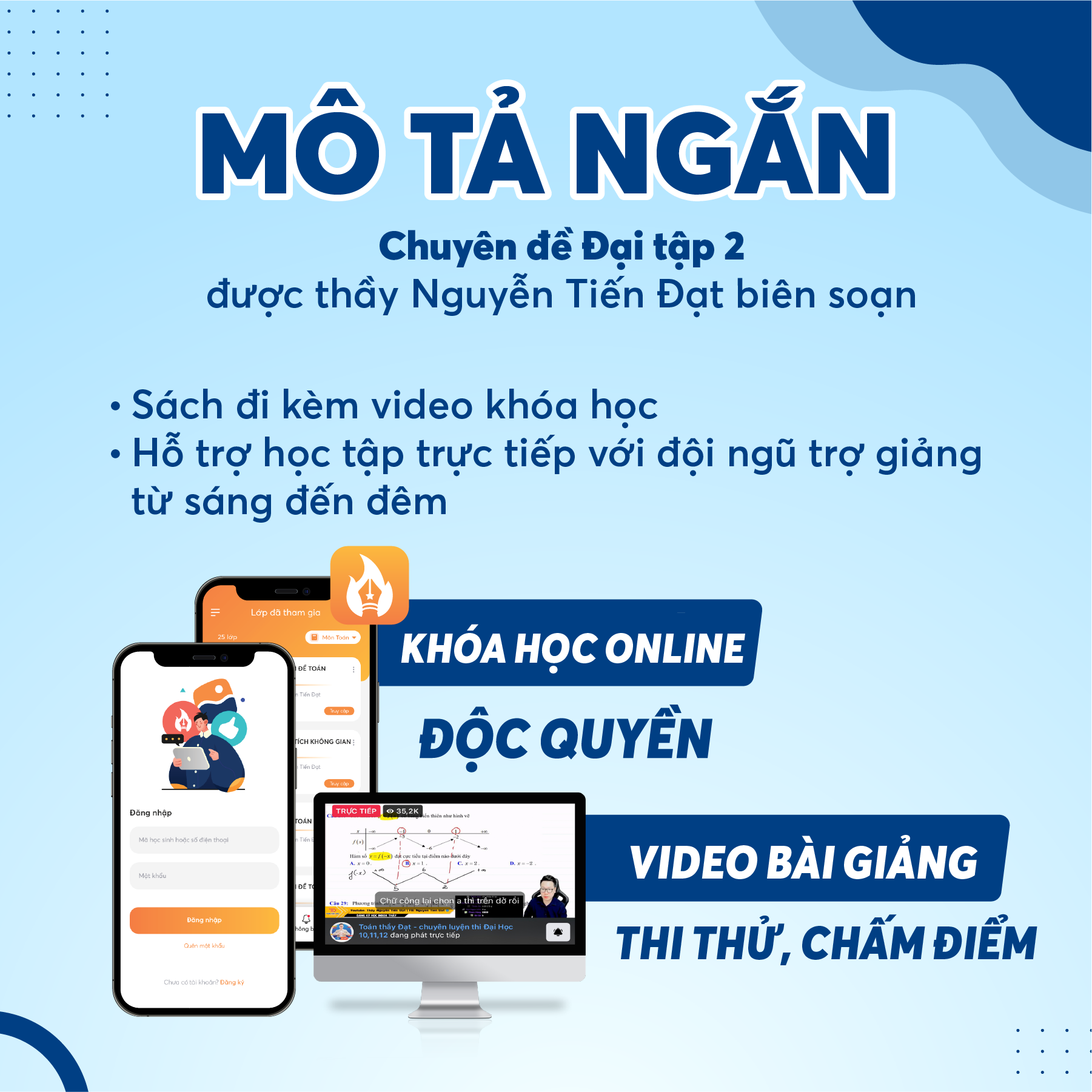 Mô tả 2K8: Sách Chinh Phục Từ A Đến Z Đạt Điểm Tối Đa Toán 11 Đại Tập 2 biên soạn bởi thầy Nguyễn Tiến Đạt - 2
