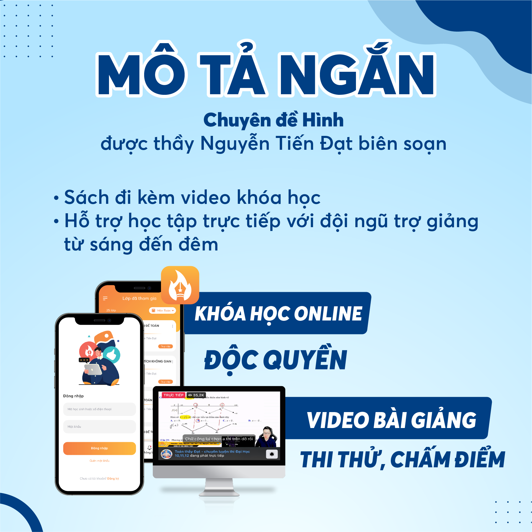 Mô tả 2K8: Sách Chinh Phục Từ A Đến Z Đạt Điểm Tối Đa Toán 11 Hình học biên soạn bởi thầy Nguyễn Tiến Đạt - 2