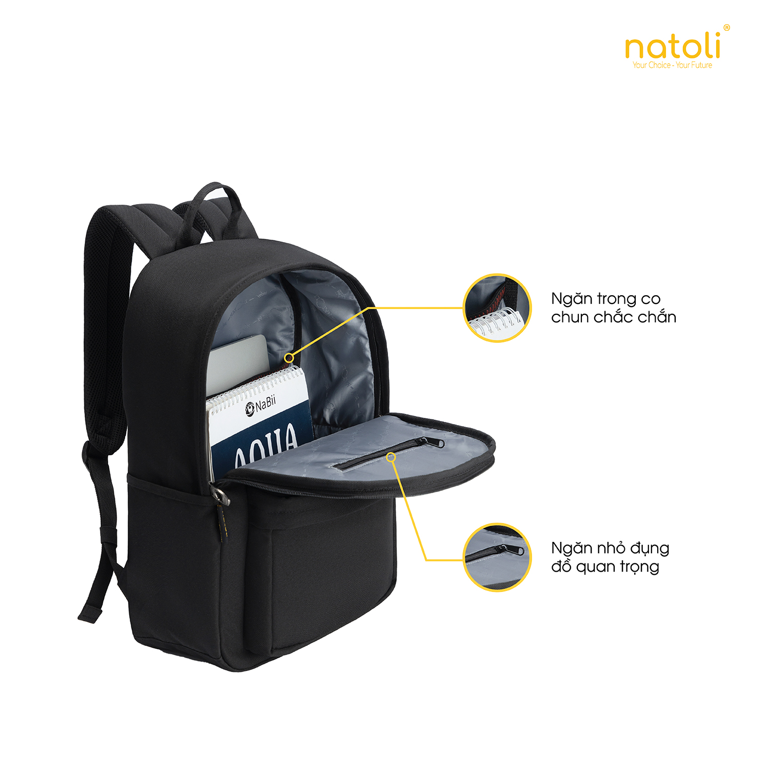 Balo NATOLI Basic Backpack B2 - Mặt trước