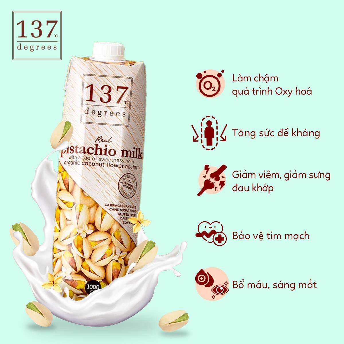 Mô tả Sữa Hạt Dẻ Cười Nguyên Chất 137 DEGREES Ngọt Tự Nhiên Từ Mật Hoa Dừa (Không Đường) - 6