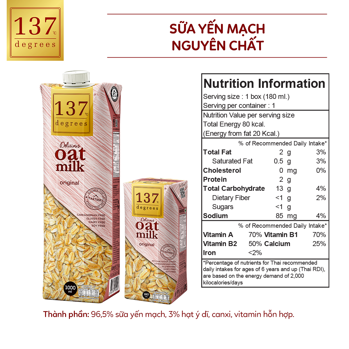 Mô tả Sữa Hạt Nguyên Chất 137 Degrees Chính Hãng Thái Lan Healthy Dinh Dưỡng - 10